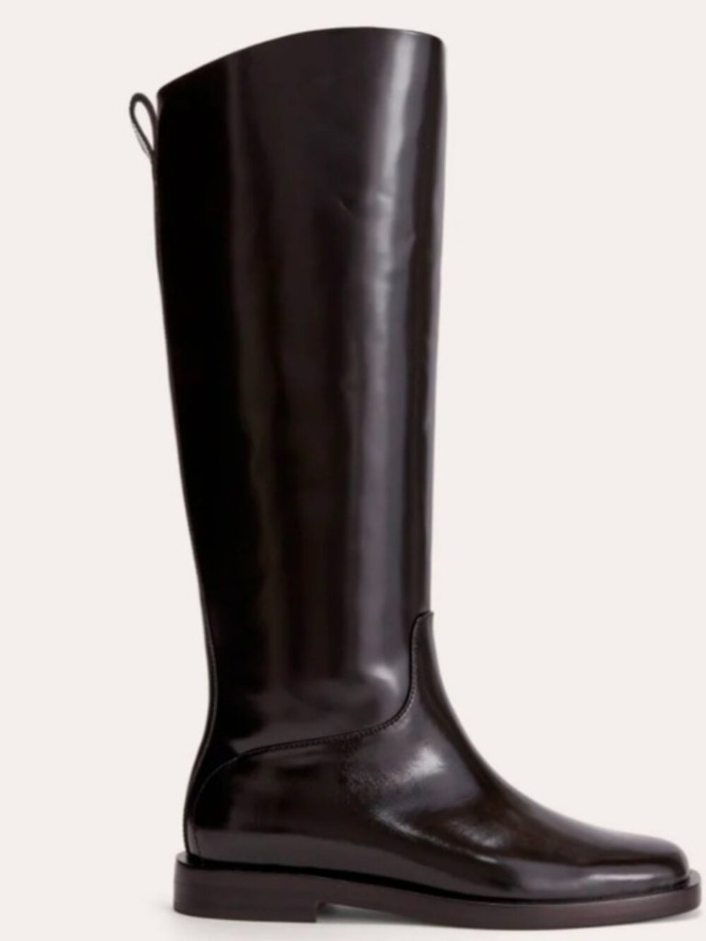 Everlane Women’s Tall Gloss Leather Riding Boots - Black Size 10.5 M NEW Sleek